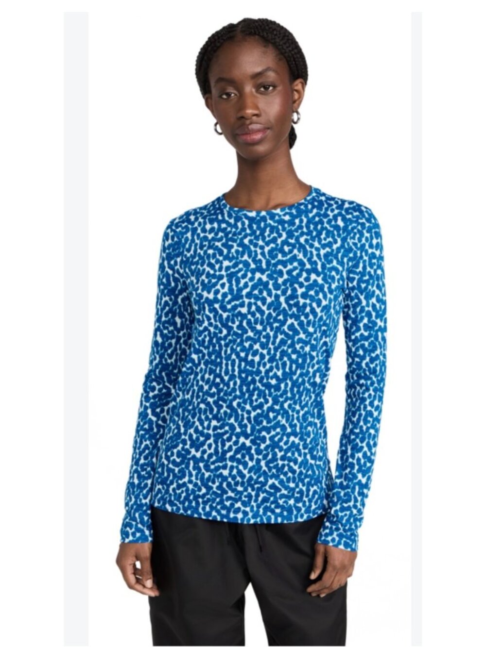 Proenza schhouler spotted-print Long-sleeve Tissue Jersey T-shirt In Blue Multi